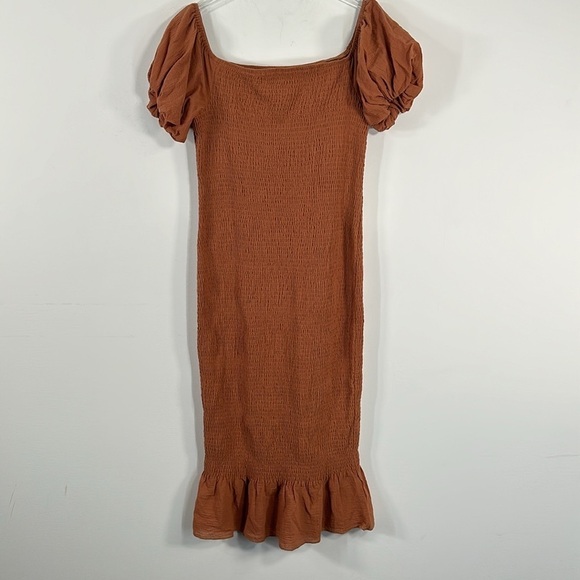 NWT Baltic Born Alana Smocked Midi Dress in Mocha Sz XL - Picture 5 of 5